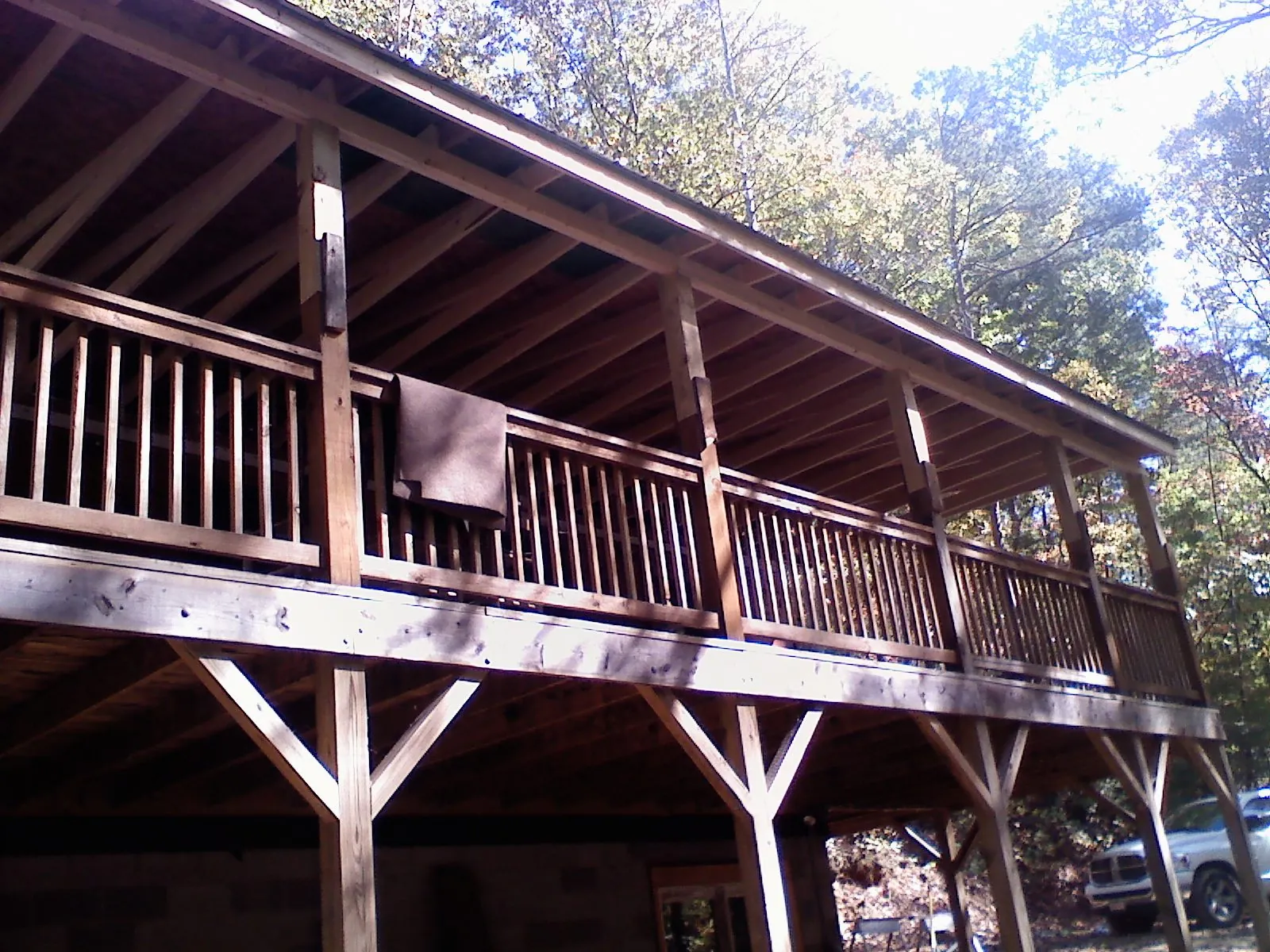 Timber framing under a new elevated porch and deck — Roof Leak Repair in Pine Island by Roofing Brothers
